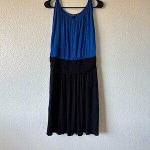 Express Two-Tone Blue and Black Midi Dress L/G #036